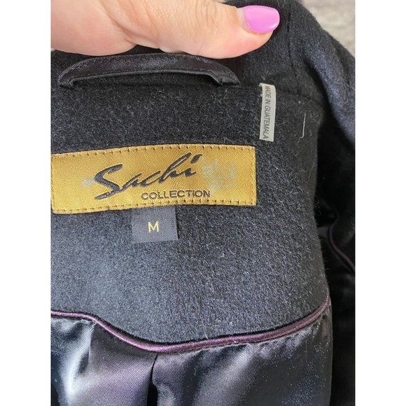 Sachi-Hooded-Wool-Blend-Coat-With-Genuine-Fox-Fur-Trim-Black-M - Picture 3 of 5